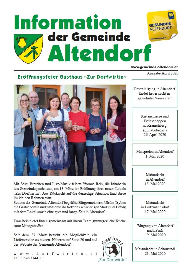 Gemeinde Zeitung Altendorf April 2020